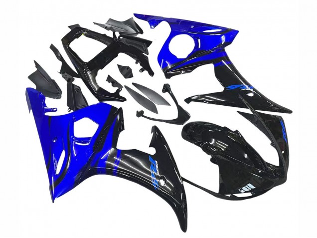 2003-2004 Yamaha YZF R6 Motorcycle Fairing - Blue Glossy Black Canada