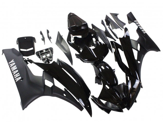 2006-2007 Yamaha YZF 600 R6 Motorcycle Fairings - Glossy Black Matte Black Canada