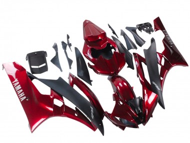 2006-2007 Yamaha YZF 600 R6 Motorcycle Fairing - Red Matte Black Canada