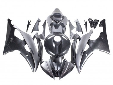 2008-2016 Yamaha YZF 600 R6 Motorcycle Fairings - Grey Black Carbon Fiber Style Canada