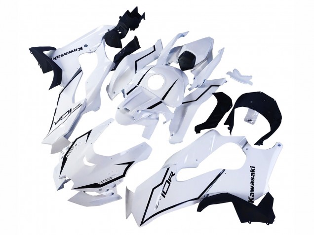 2021-2025 Kawasaki ZX10R Motorcycle Fairings - White Black Canada