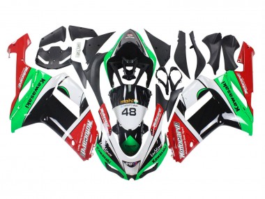 2007-2008 Kawasaki ZX6R Motorcycle Fairings - Green Red Canada