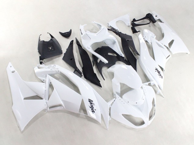 2009-2012 Kawasaki ZX6R Motorcycle Fairings - White Black Ninja Canada