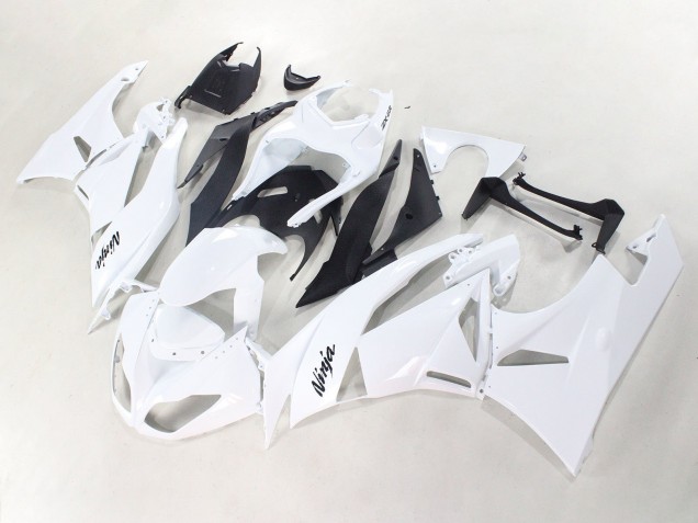 2009-2012 Kawasaki ZX6R Motorcycle Fairings - White Black Ninja Canada