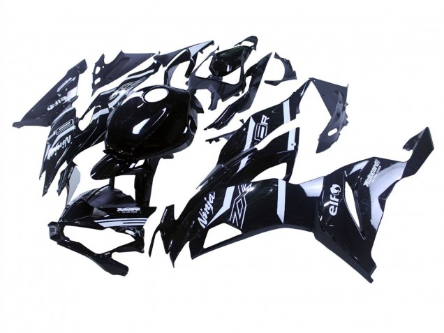 2019-2022 Kawasaki ZX6R Motorcycle Fairings - Glossy Black White Canada