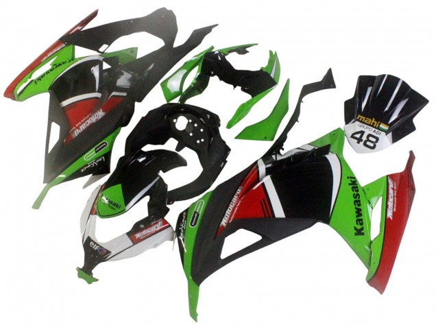 2013-2017 Kawasaki EX300 Motorcycle Fairings - Green White Red Black Elf Canada