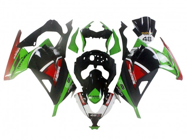 2013-2017 Kawasaki EX300 Motorcycle Fairings - Green White Red Black Elf Canada