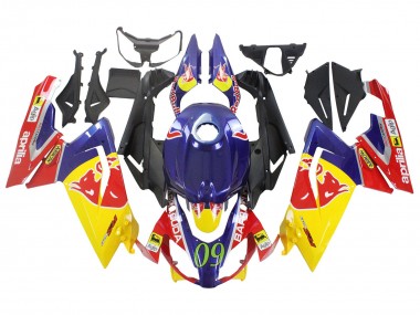 2006-2011 Aprilia RS125 Motorcycle Fairings - Yellow Dark Blue Red Bull Canada