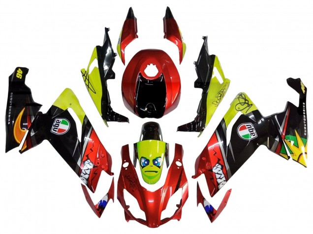 2012-2019 Aprilia RS4 50 125 Motorcycle Fairings - Red Yellow Glossy Black Shark Canada