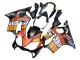 2004-2007 Honda CBR600 F4i Motorcycle Fairings - Matte Black Orange Rossi Canada