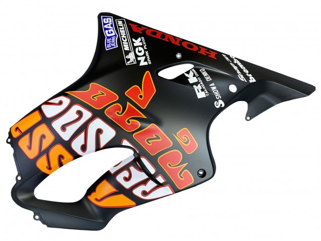 2004-2007 Honda CBR600 F4i Motorcycle Fairings - Matte Black Orange Rossi Canada