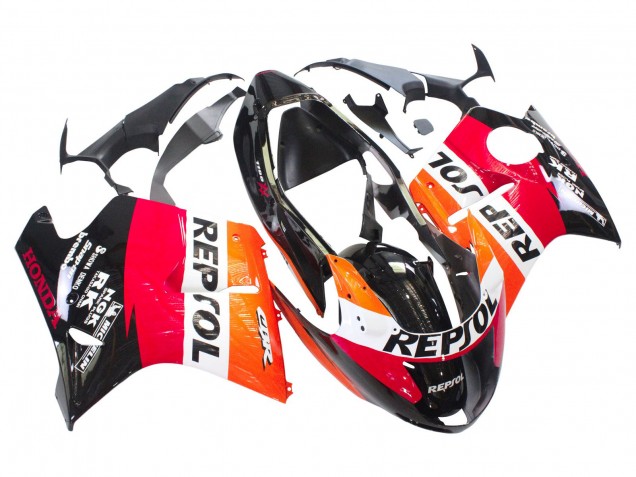 1996-2007 Honda CBR1100XX Blackbird Abs Motorcycle Fairings - Orange White Red Glossy Black Repsol Canada