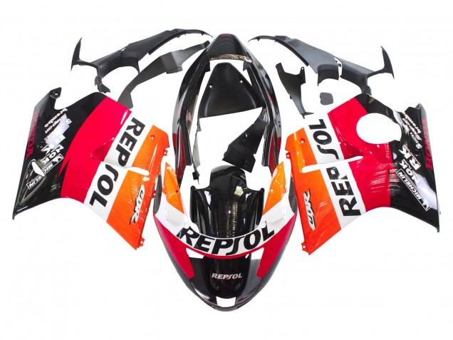 1996-2007 Honda CBR1100XX Blackbird Abs Motorcycle Fairings - Orange White Red Glossy Black Repsol Canada