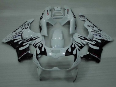1994-1995 Honda CBR900RR 893 Motorcycle Fairings - White Glossy Black Flame Canada
