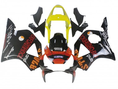 2002-2003 Honda CBR900RR 954 Motorcycle Fairings - Yellow Red Glossy Black Repsol Rossi Canada