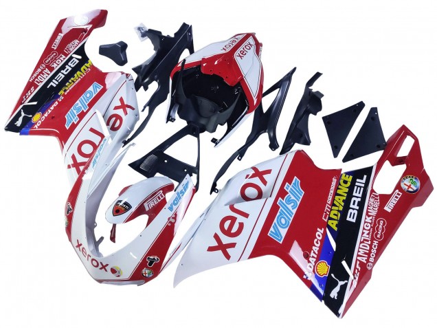 2007-2014 Ducati 848/1098/1198 Motorcycle Fairings - White Red Glossy Black Valsir Xerox Canada