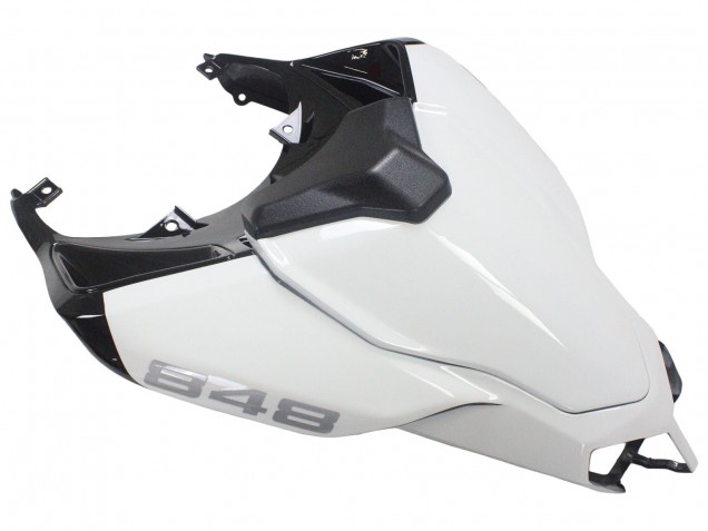 2007-2014 Ducati 848/1098/1198 Motorcycle Fairings - White Glossy Black Corse Canada