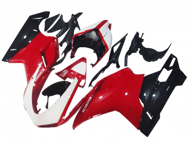 2007-2014 Ducati 1098 Motorcycle Fairings - White Red Glossy Black Canada