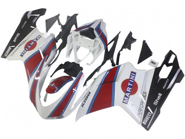 2007-2014 Ducati 1098 Motorcycle Fairings - White Red Blue Glossy Black Martini Canada