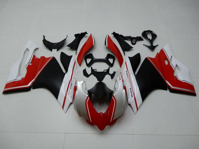 2011-2014 Ducati 1199 Motorcycle Fairings - White Red Matte Black Canada