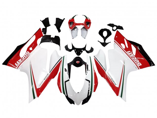 2011-2014 Ducati 1199 Motorcycle Fairings - White Red Green Glossy Black Canada
