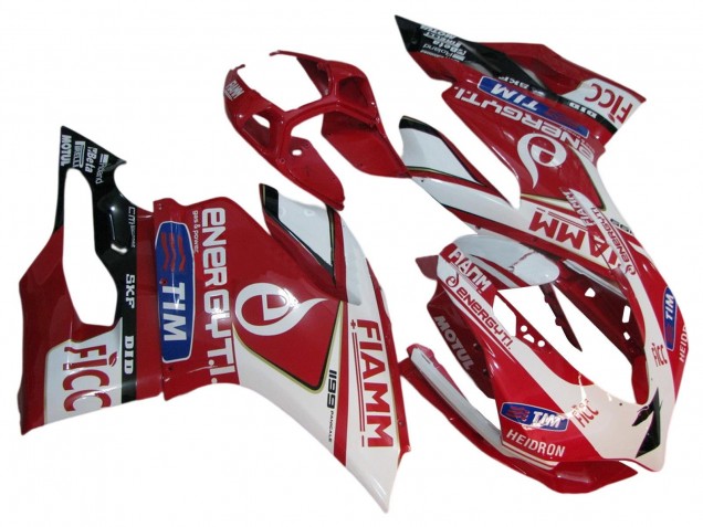 2011-2014 Ducati 1199 Motorcycle Fairings - White Red Glossy Black Fiamm 7 Canada