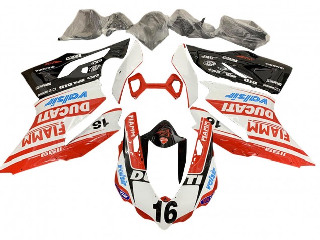 2011-2014 Ducati Panigale 1199 Motorcycle Fairings - White Red Glossy Black Valsir Fiamm Ficc 16 Canada