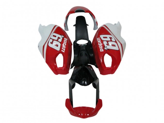 2008-2012 Ducati Monster 696 796 1100 1100S Motorcycle Fairings - White Red Glossy Black 69 Canada