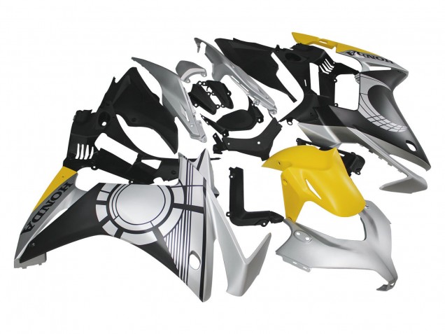 2013-2015 Honda CBR500R Motorcycle Fairings - Silver Yellow Matte Black Canada