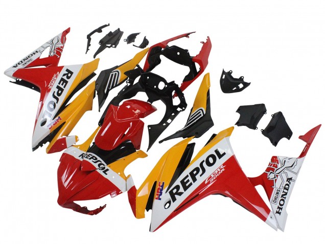 2016-2018 Honda CBR500R Motorcycle Fairings - Yellow White Red Repsol HRC Canada