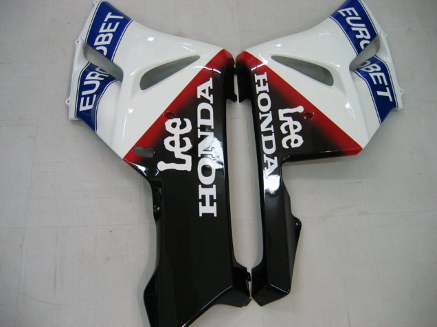 2004-2005 Honda CBR1000RR Motorcycle Fairings - White Blue Red Glossy Black Star EuroBet Lee Canada