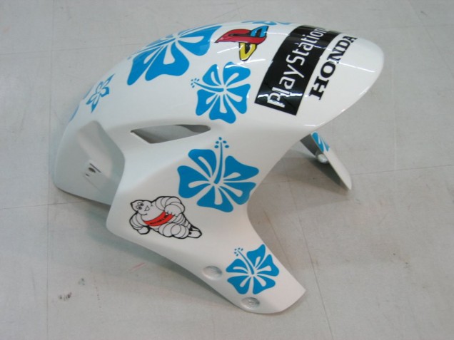2004-2005 Honda CBR1000RR Motorcycle Fairings - White Blue Snow Nastro Azzurro 46 Canada