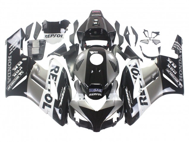 2004-2005 Honda CBR1000RR Motorcycle Fairing Kits - Silver White Glossy Black Repsol Canada