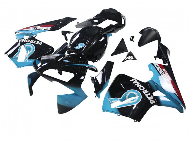 2003-2004 Honda CBR600RR Motorcycle Fairings - Light Blue Red Glossy Black Dunlop Canada
