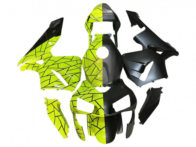 2003-2004 Honda CBR600RR Motorcycle Fairings - Fluorescent Green Matte Black Canada