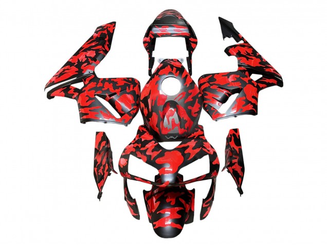 2003-2004 Honda CBR600RR Motorcycle Fairings - Black Red Grey Camouflage Canada