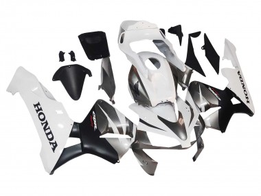2003-2004 Honda CBR600RR Motorcycle Fairings - White Matte Black Racing Canada