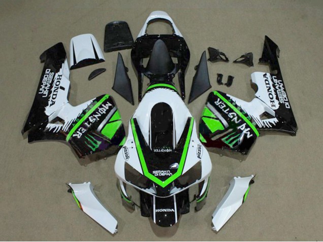 2003-2004 Honda CBR600RR Motorcycle Fairings - White Green Glossy Black Monster Canada
