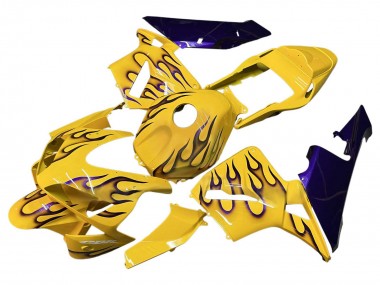 2003-2004 Honda CBR600RR Motorcycle Fairings - Yellow Black Flame Canada