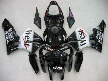 2005-2006 Honda CBR600RR Motorcycle Fairings - Glossy Black White West Canada