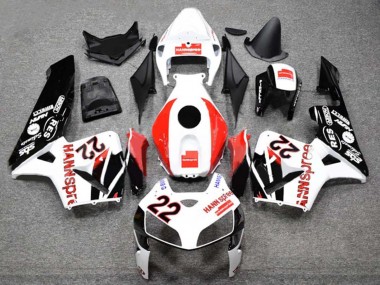 2005-2006 Honda CBR600RR Motorcycle Fairings - White Red Glossy Black HannSpree 22 Canada