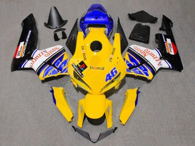 2005-2006 Honda CBR600RR Motorcycle Fairings - Yellow Blue White Nastro Azzurro 46 Canada