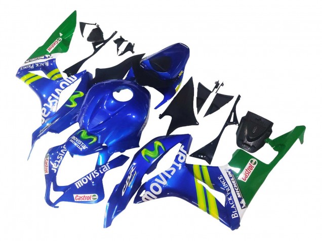 2007-2008 Honda CBR600RR Motorcycle Fairings - Blue Green MoviStar Castrol Canada