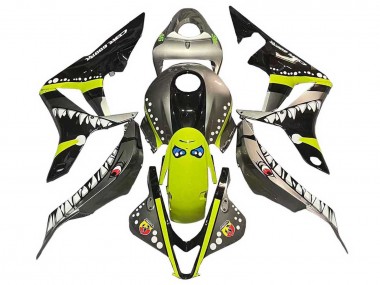 2007-2008 Honda CBR600RR Motorcycle Fairings - Grey Fluorescent Yellow Shark Canada