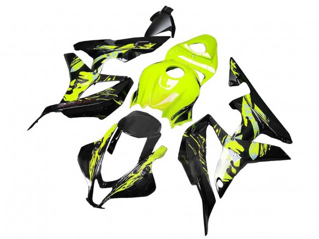 2007-2008 Honda CBR600RR Motorcycle Fairings - Yellow Glossy Black Canada