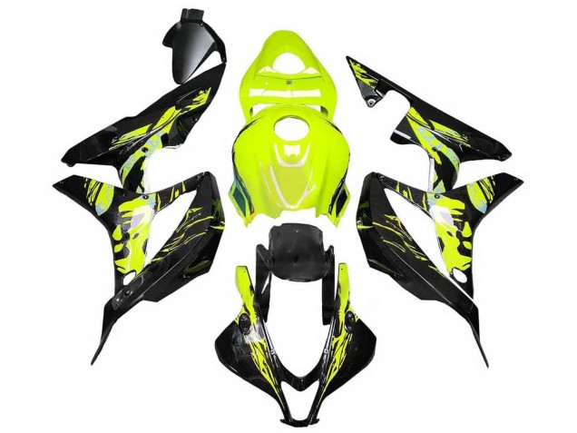 2007-2008 Honda CBR600RR Motorcycle Fairings - Yellow Glossy Black Canada