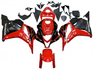 2009-2012 Honda CBR600RR Motorcycle Fairings - Red Glossy Black Matte Black Stripe Canada