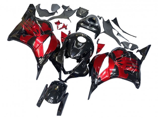 2009-2012 Honda CBR600RR Motorcycle Fairings - Red Glossy Black Canada