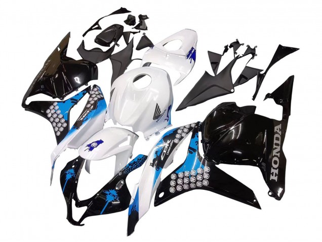 2009-2012 Honda CBR600RR Motorcycle Fairings Kit - White Blue Glossy Black Canada