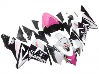 2004-2005 Kawasaki ZX10R Motorcycle Fairings - Black Pink White Playboy Motul Canada